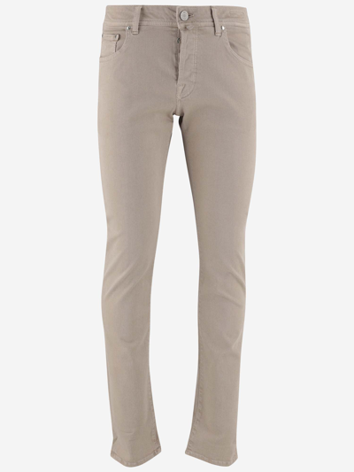 J. Lindeberg Cotton Blend Denim Jeans In Champagne Beige