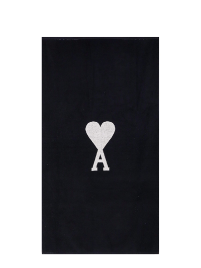 Ami Alexandre Mattiussi Beach Towel In Chalk Black