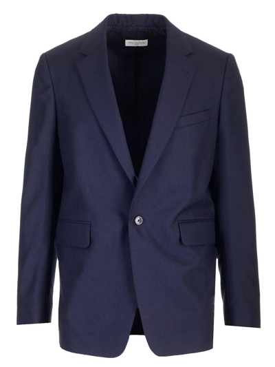 Dries Van Noten Single Breasted Tailored Blazer In Blue
