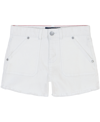 Tommy Hilfiger Toddler Girls Stretch Denim Frayed Hem Shorts In White