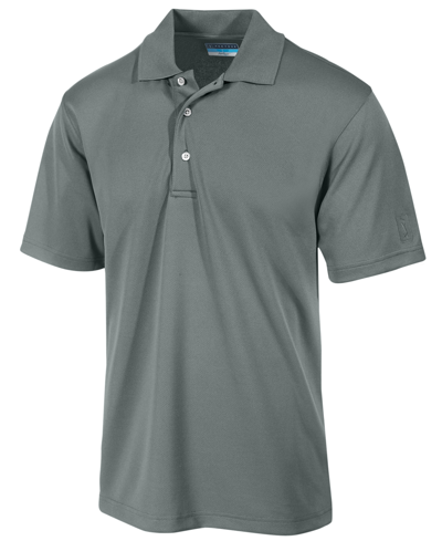 Pga Tour Men's Airflux Solid Golf Polo Shirt In Asphalt