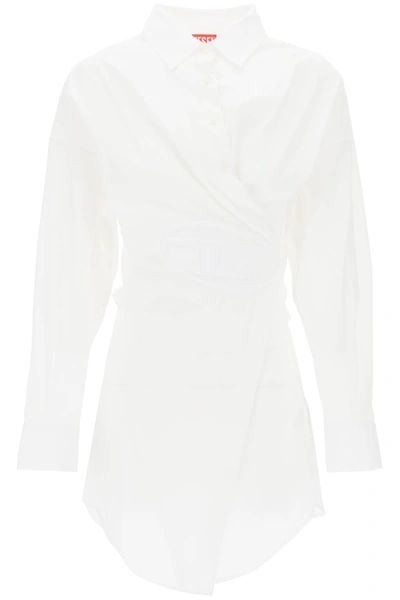 Diesel D-sizen Shirt Dress In White