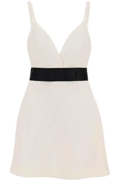Dolce & Gabbana White Virgin Wool Blend Dress In White/black