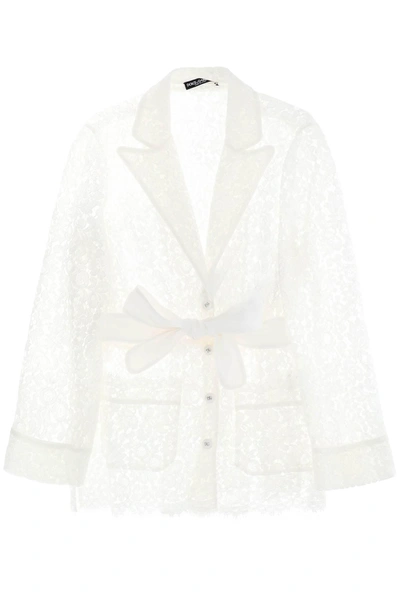 Dolce & Gabbana Pajama Shirt In Cordonnet Lace