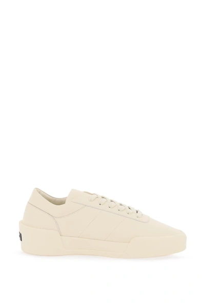 Fear Of God Aerobic Low Leather Sneakers In Cream