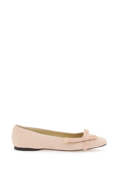 Jimmy Choo 10mm Veda Linen Ballerina Flats In Pink