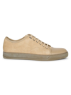 Lanvin Men's Matte Cap-toe Low-top Sneakers In Light Brown