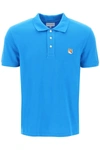 Maison Kitsuné Fox Head Cotton Polo Shirt In Enamel Blue