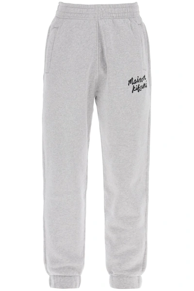 Maison Kitsuné Maison Kitsune "sporty Pants With Handwriting In Grey