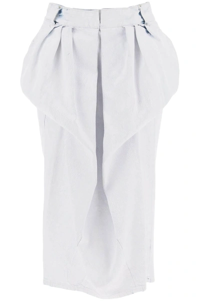 Maison Margiela Denim Gathered Skirt In White