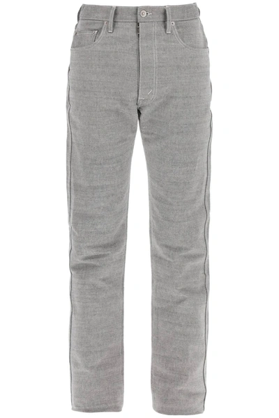 Maison Margiela Pantaloni Cinque Tasche In Tela Effetto Mélange In Grey