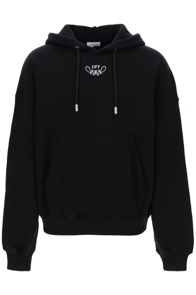 Off-white Hooded Sweatshirt With Paisley In Black
