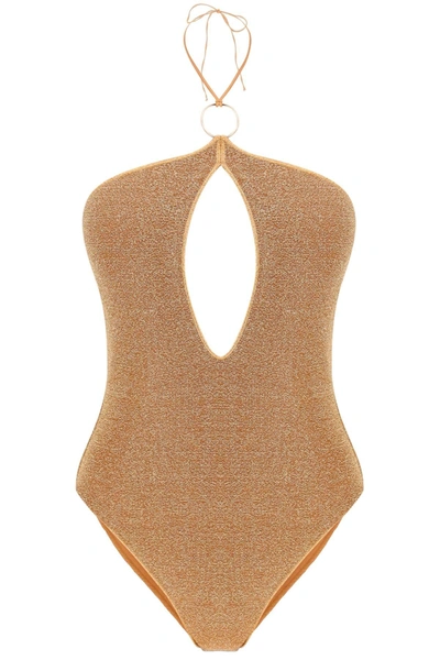 Oseree Oséree Lurex One-piece Swimsuit In Gold