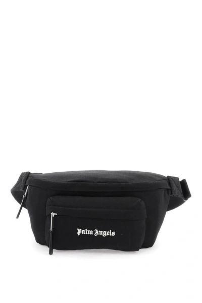 PALM ANGELS PALM ANGELS CANVAS WAIST BAG WITH EMBROIDERED LOGO.
