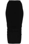 Rick Owens Gonna Midi Shrimp In Jersey Stretch In Black