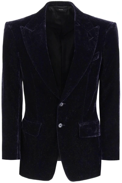 Tom Ford Atticus Velvet Jacket In Purple