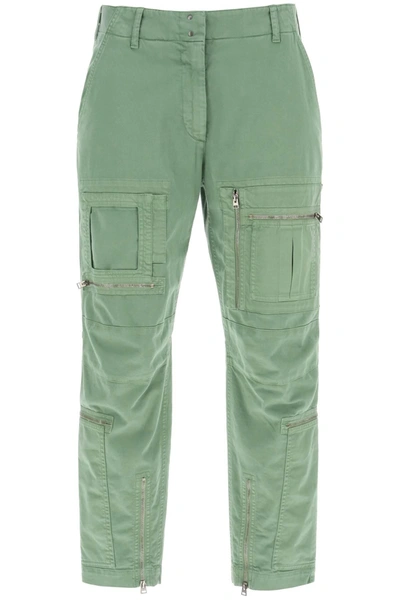 Tom Ford Cargo In Twill Di Cotone Stretch In Green