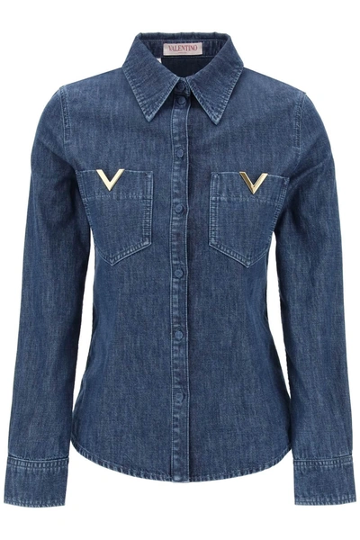 Valentino Garavani Women  Garavani Denim Shirt In Blue