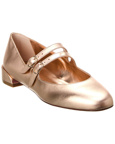 Christian Louboutin Sweet Jane Metallic-leather Flats In Pink