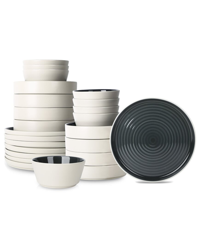 Stone Lain Elica 24 Pc. Dinnerware Set, Service For 8 In Black