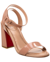 Christian Louboutin Miss Sabina 85 Patent Leather Ankle-strap Sandals In Beige