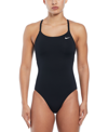 Nike Swim Patterned Details One Piece Swimsuit In Black