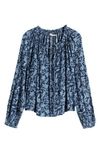 Faherty Emery Top In Blue Esna Floral