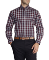 Tailorbyrd Regular Fit Gingham Stretch Cotton Button-down Shirt In Burgundy