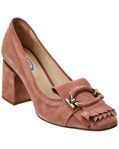 Tod's Gommani Suede Pump In Pink