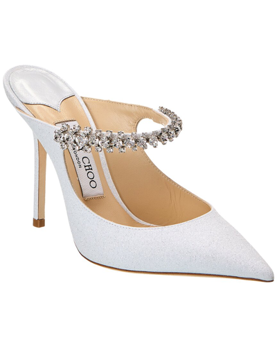 Jimmy Choo Bing 100 Glitter Pump In White