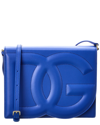 Dolce & Gabbana Dg Logo Flap Leather Shoulder Bag In Blue