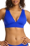 Sea Level Scalloped Longline Bikini Top In Cobalt