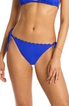 Sea Level Scalloped Side Tie Bikini Bottoms In Cobalt