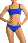 Sea Level Scalloped Square Neck Bikini Top In Cobalt