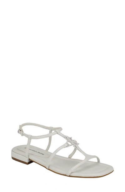 Calvin Klein Sindy Ankle Strap Sandal In White
