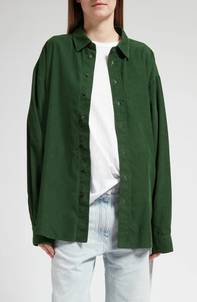 The Row Penna Oversized Shirt Jacket In Pine Green