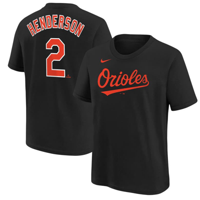 Nike Kids' Big Boys And Girls  Gunnar Henderson Black Baltimore Orioles Name And Number T-shirt