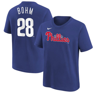 Nike Kids' Big Boys  Alec Bohm Royal Philadelphia Phillies Name And Number T-shirt