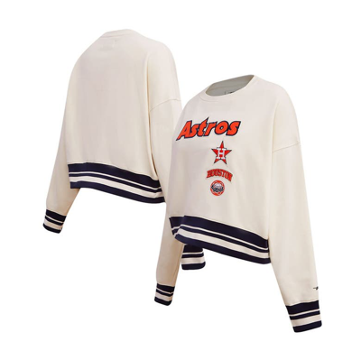 Pro Standard Cream Houston Astros Retro Classic Fleece Pullover Sweatshirt