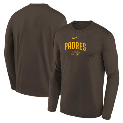 Nike Kids' Youth  Brown San Diego Padres Authentic Collection Long Sleeve Performance T-shirt