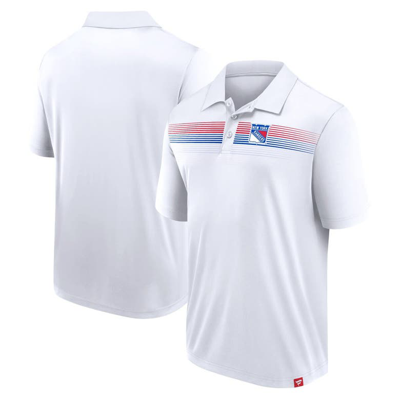 Fanatics Branded White New York Rangers Victory For Us Interlock Polo