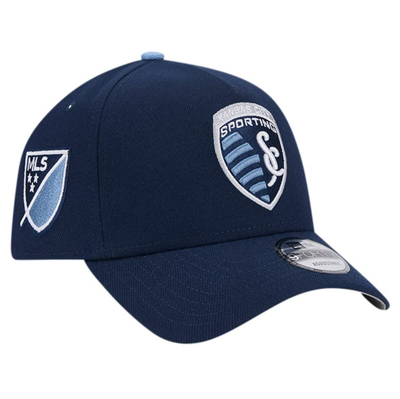 New Era Navy Sporting Kansas City 2024 Kick Off Collection 9forty A-frame Adjustable Hat