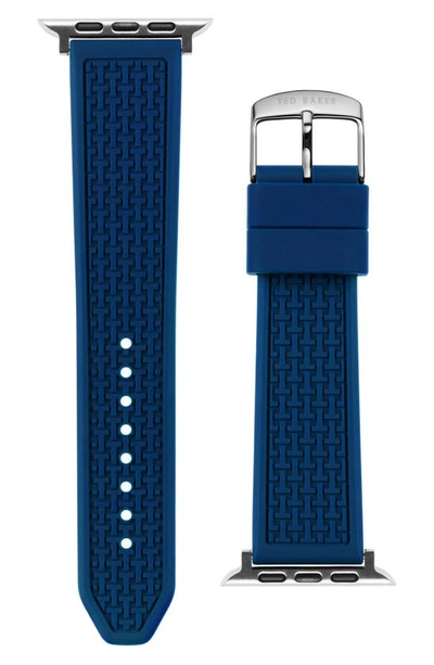 Ted Baker London T-embossed Silicone 22mm Apple Watch® Watchband In Blue