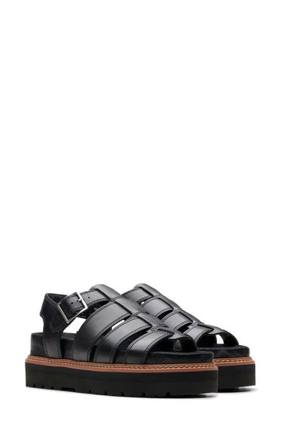 Clarks Orianna Twist Sandal In Black Leather