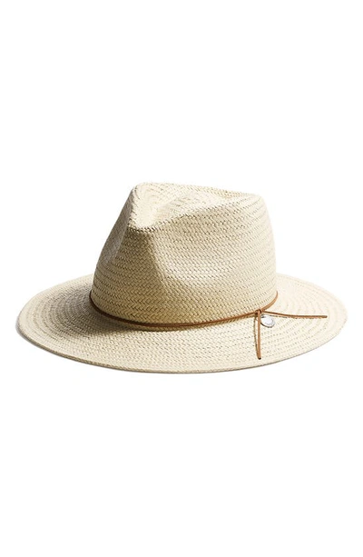 Rag & Bone Packable Straw Fedora In Natural Brown