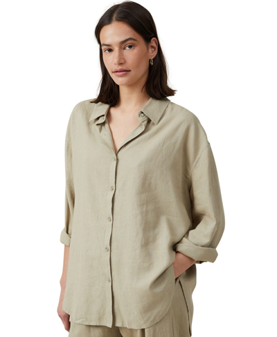 Cotton On Women's Haven Long Sleeve Shirt In Desert Sage