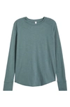 Zella Relaxed Long Sleeve Slub Jersey T-shirt In Thunder