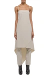 Helmut Lang Asymmetric Hem Wool Dress In Sand
