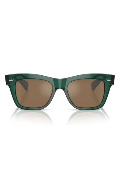 Oliver Peoples Pillow 51mm Square Sunglasses In Green