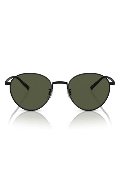 Oliver Peoples Rhydian 49mm Round Sunglasses In Black